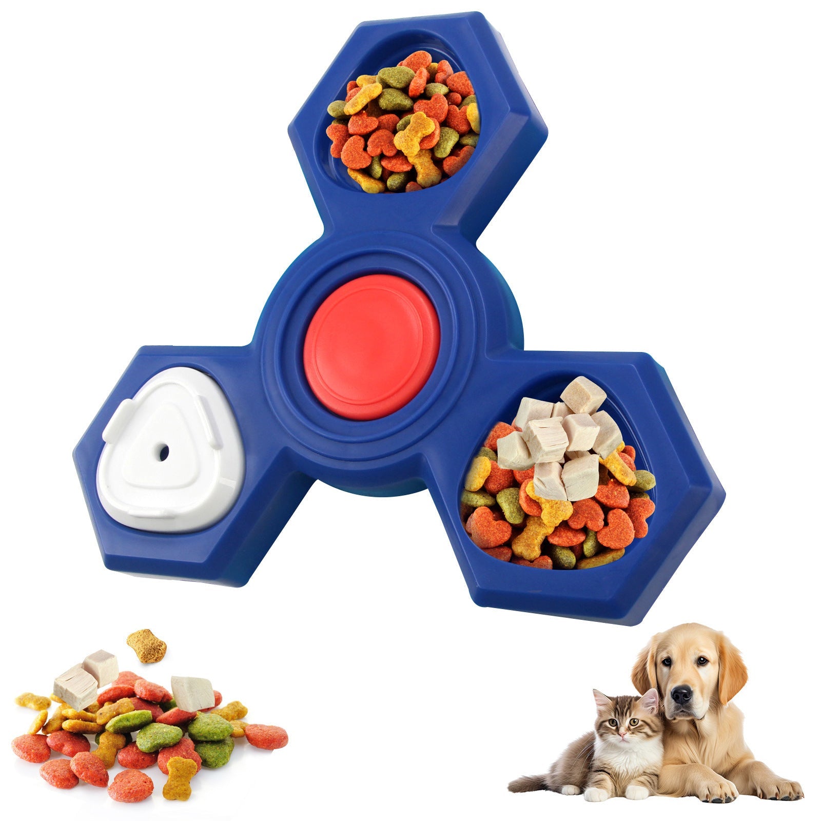 JMT-957258 Interactive Dog Puzzle Bowl for Slow Feeding and IQ Training - Multi-layered Treat Dispensing Dispenser for Cats and Dogs