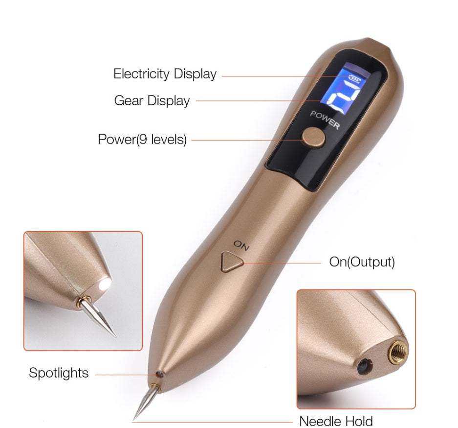 JMT-957258 Laser Beauty Point Pen for Spot Removal - Rechargeable with LCD Display, 5 Power Levels, Suitable for Skin Care