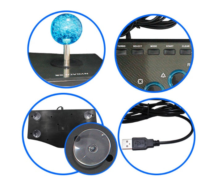 JMT-957578 USB Wired Arcade Joystick with Vibration and Turbo Function for PS3 Gaming