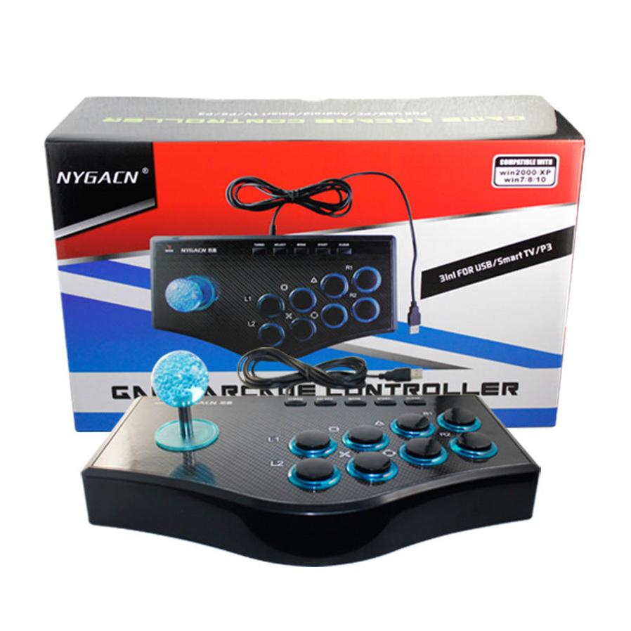 JMT-957578 USB Wired Arcade Joystick with Vibration and Turbo Function for PS3 Gaming
