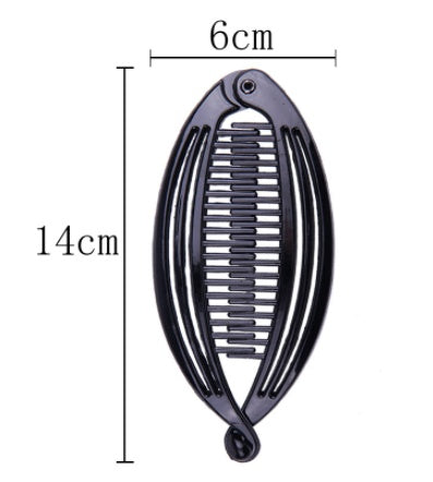 JMT-957642 Bright Black and Hawksbill Color Three Fish Clip Hairpin for Women