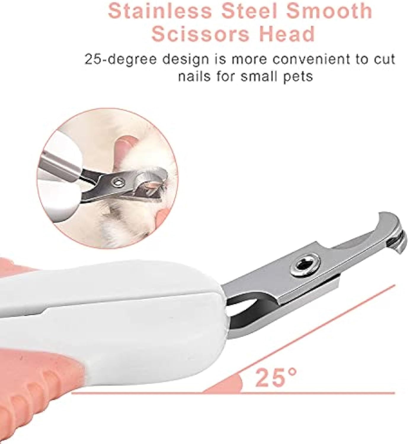 JMT-959242 Pet Nail Clippers with Safety Guard and Angled Blade for Cats, Kittens, Small Dogs, and Other Small Animals