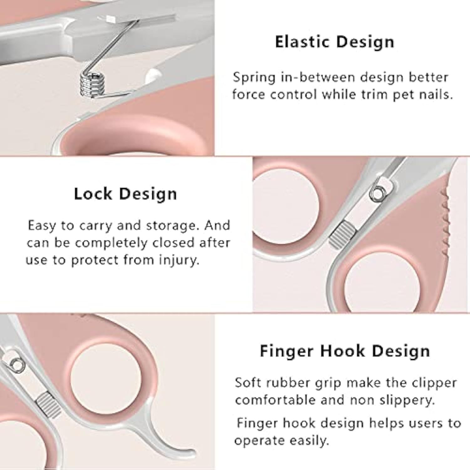 JMT-959242 Pet Nail Clippers with Safety Guard and Angled Blade for Cats, Kittens, Small Dogs, and Other Small Animals