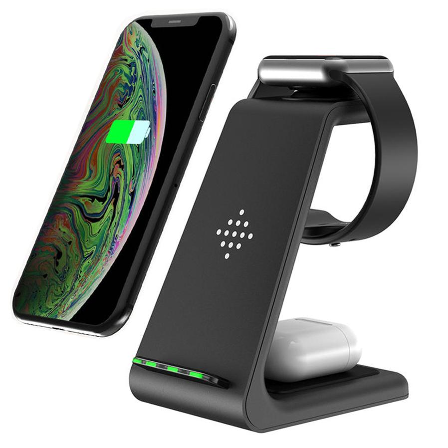 JMT-959434 3-in-1 Wireless Charging Stand for iPhone 12, Apple Watch, and AirPods - Fast Charge Compatible