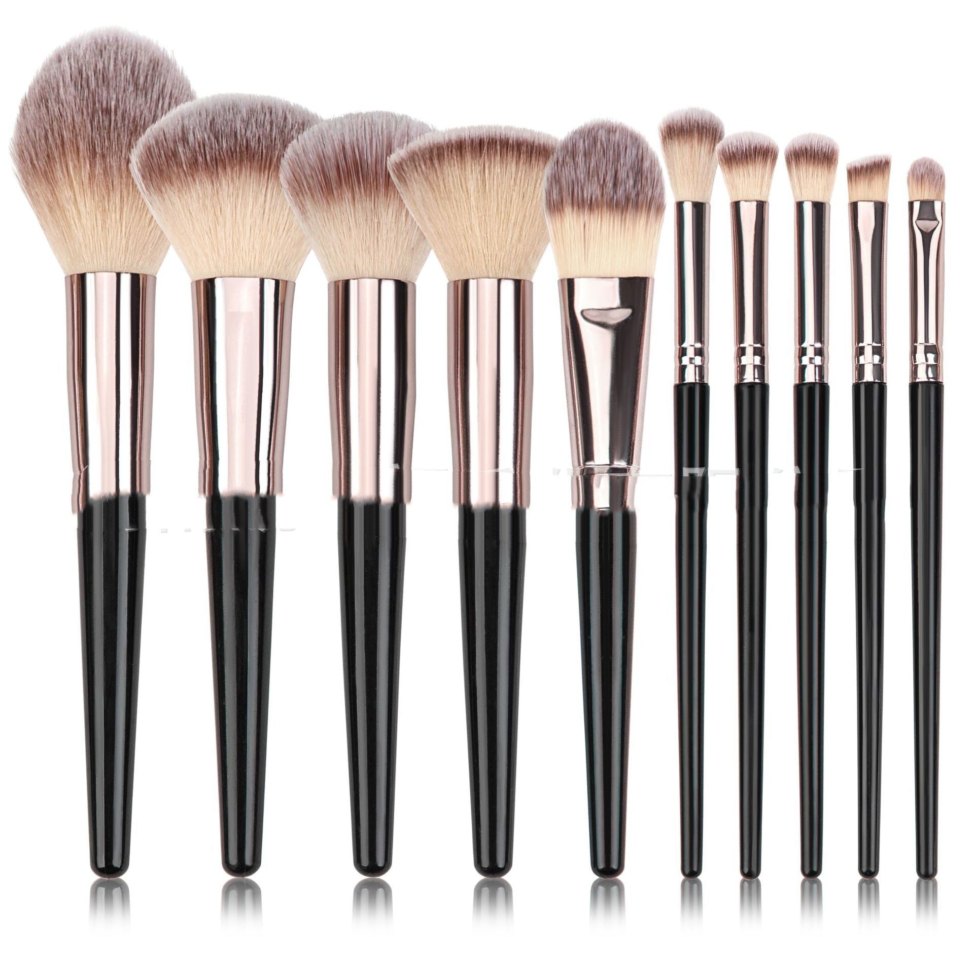 JMT-959690 Black Makeup Brush Set for Foundation, Eyeshadow, Blush, and More - 3 to 20 Pieces Available