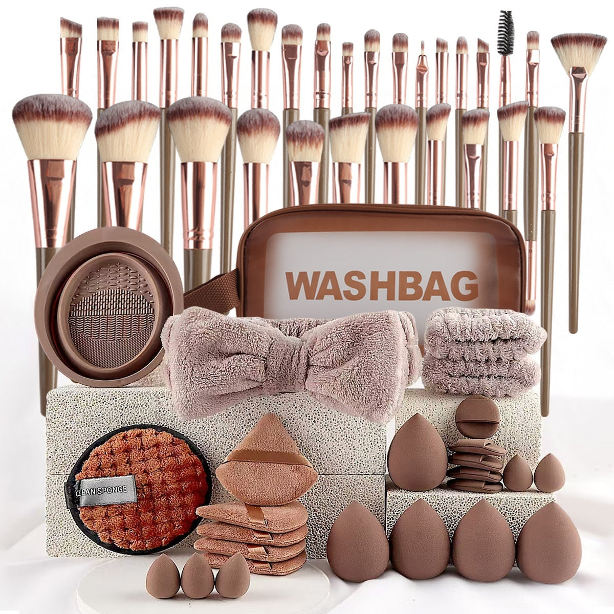 JMT-959690 Black Makeup Brush Set for Foundation, Eyeshadow, Blush, and More - 3 to 20 Pieces Available