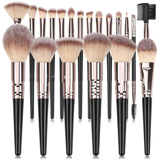 JMT-959690 Black Makeup Brush Set for Foundation, Eyeshadow, Blush, and More - 3 to 20 Pieces Available
