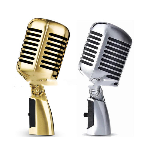 JMT-959754 Dynamic Retro Microphone with Heart-Shaped Directivity - Gold, Silver, Rose Gold Finish