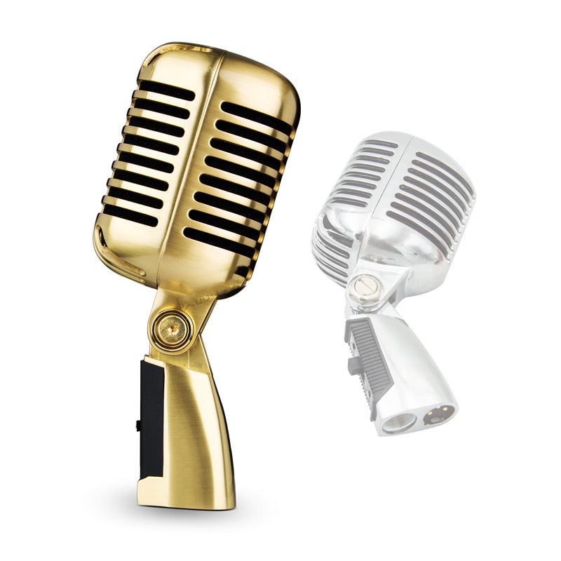 JMT-959754 Dynamic Retro Microphone with Heart-Shaped Directivity - Gold, Silver, Rose Gold Finish