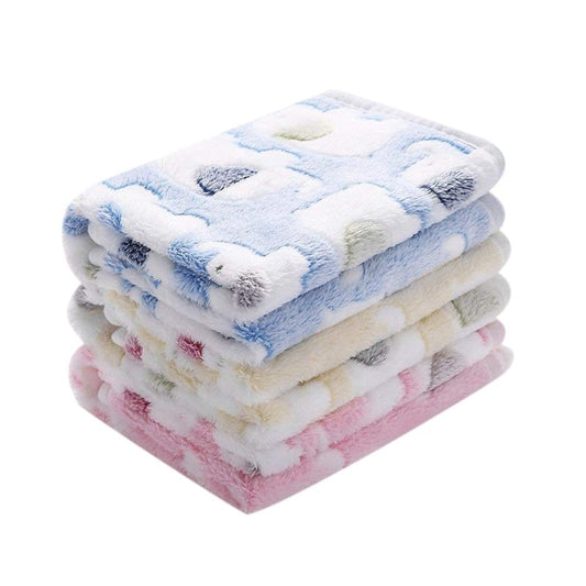 JMT-959882 Cozy Coral Fleece Padded Doghouse Blanket Set for All Seasons - Soft and Warm with Adorable Bunny and Elephant Patterns