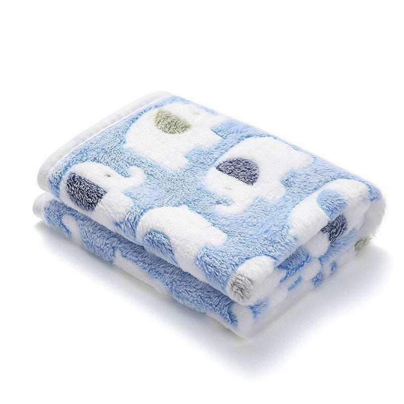 JMT-959882 Cozy Coral Fleece Padded Doghouse Blanket Set for All Seasons - Soft and Warm with Adorable Bunny and Elephant Patterns