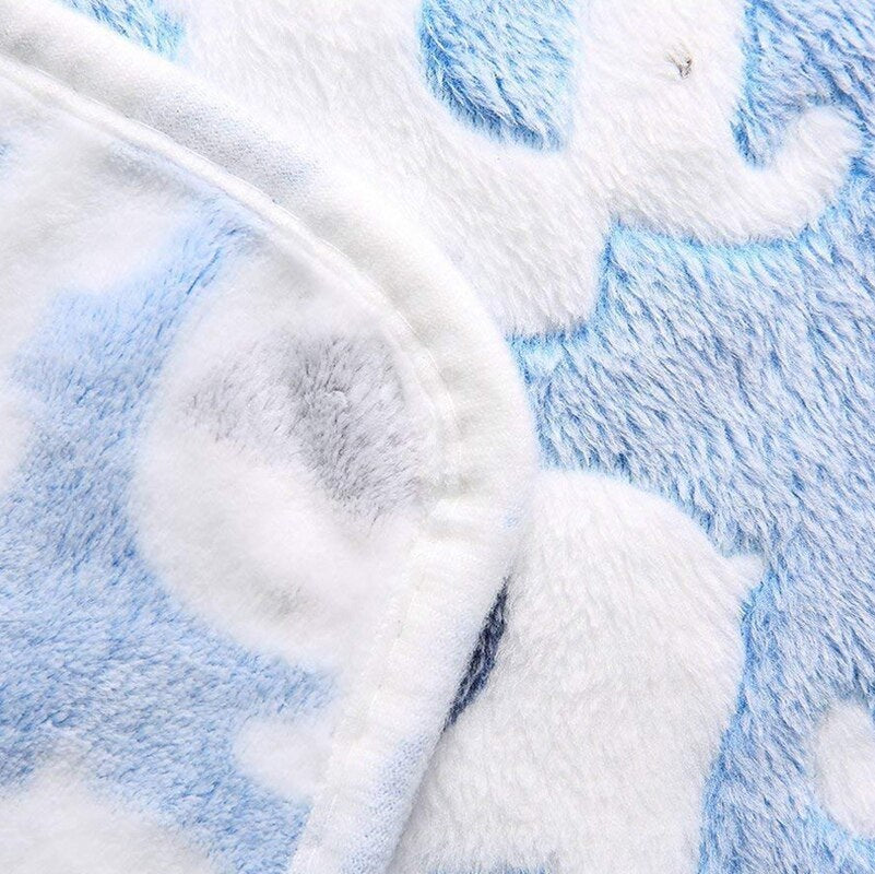 JMT-959882 Cozy Coral Fleece Padded Doghouse Blanket Set for All Seasons - Soft and Warm with Adorable Bunny and Elephant Patterns