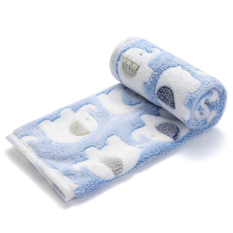 JMT-959882 Cozy Coral Fleece Padded Doghouse Blanket Set for All Seasons - Soft and Warm with Adorable Bunny and Elephant Patterns