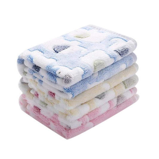 JMT-959882 Cozy Coral Fleece Padded Doghouse Blanket Set for All Seasons - Soft and Warm with Adorable Bunny and Elephant Patterns