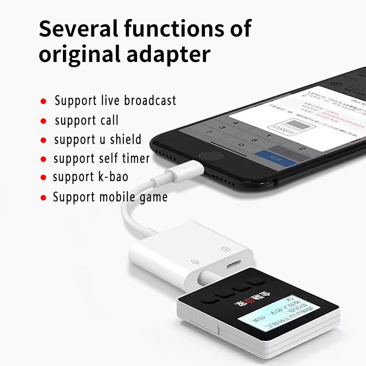 JMT-960074 2 in 1 Audio Charge Adapter for iOS Devices to 3.5mm Aux Jack Splitter, Compatible with iPhone Models 7, 8, X, 11, 12, 13, 14