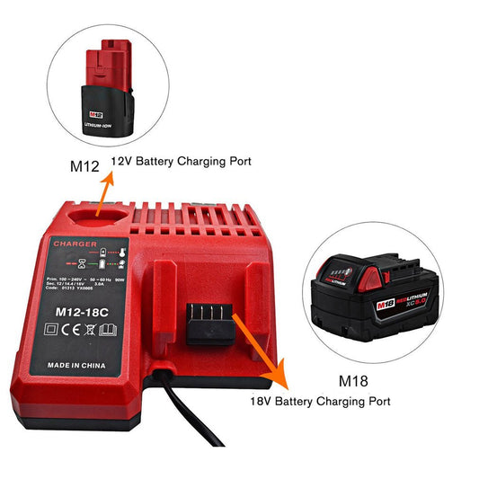 JMT-960202 Lithium Battery Charger with Dual Slots, Multi-Voltage Input 110V-240V, 12V-18V Output, Fast Charging in 1 Hour