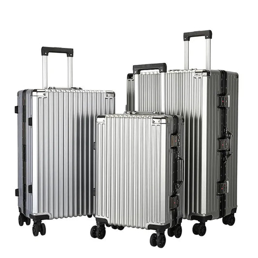 JMT-960458 Custom Aluminium Travel Luggage in 20, 24, 28 Inch Sizes with PC Spinner Wheels