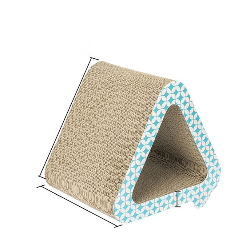 JMT-960586 Corrugated Paper Cat Scratch Pad with Catnip - Durable Vertical Scratching Board