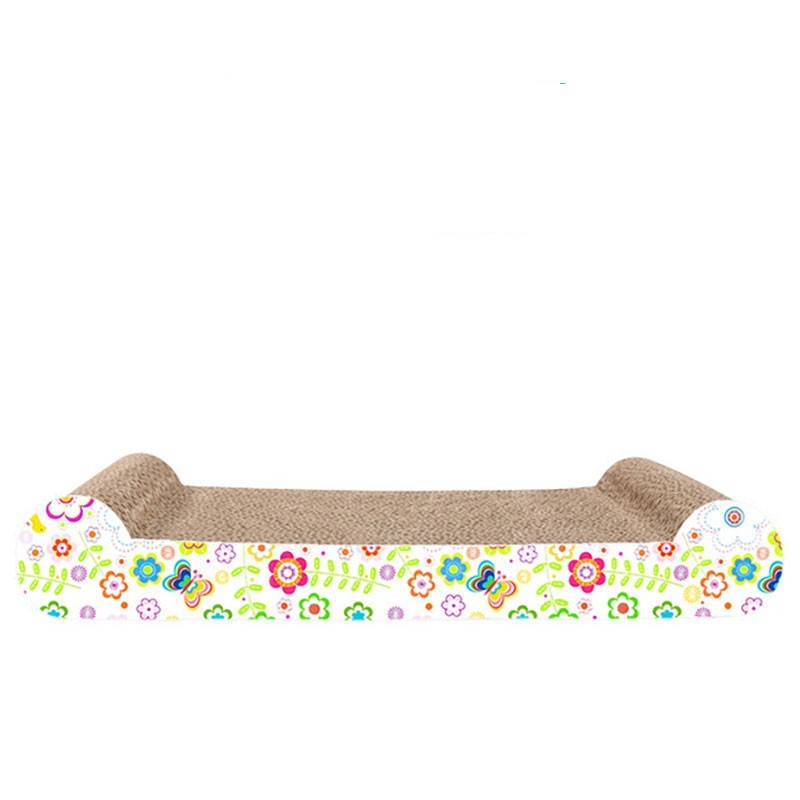 JMT-960586 Corrugated Paper Cat Scratch Pad with Catnip - Durable Vertical Scratching Board
