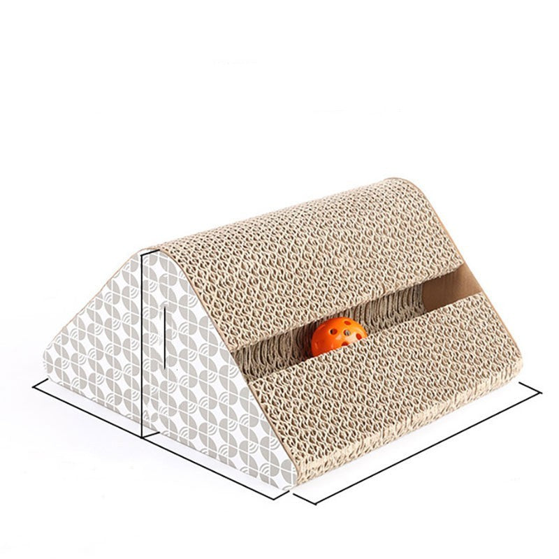 JMT-960586 Corrugated Paper Cat Scratch Pad with Catnip - Durable Vertical Scratching Board