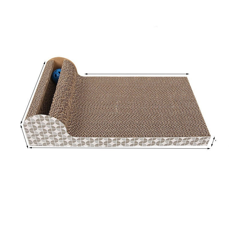 JMT-960586 Corrugated Paper Cat Scratch Pad with Catnip - Durable Vertical Scratching Board