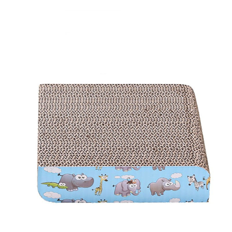 JMT-960586 Corrugated Paper Cat Scratch Pad with Catnip - Durable Vertical Scratching Board
