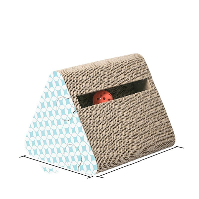 JMT-960586 Corrugated Paper Cat Scratch Pad with Catnip - Durable Vertical Scratching Board