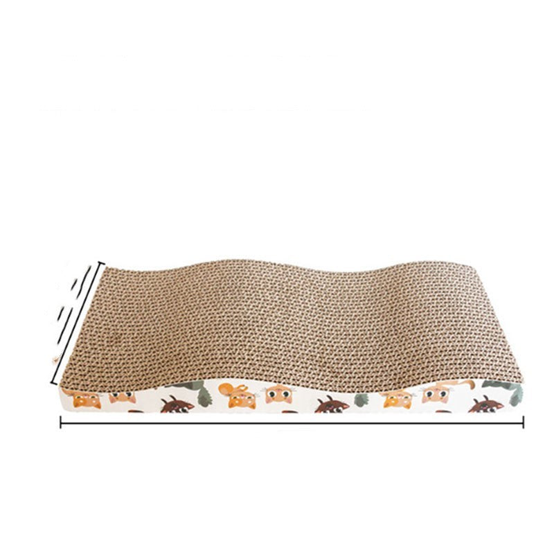 JMT-960586 Corrugated Paper Cat Scratch Pad with Catnip - Durable Vertical Scratching Board