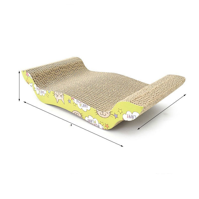 JMT-960586 Corrugated Paper Cat Scratch Pad with Catnip - Durable Vertical Scratching Board
