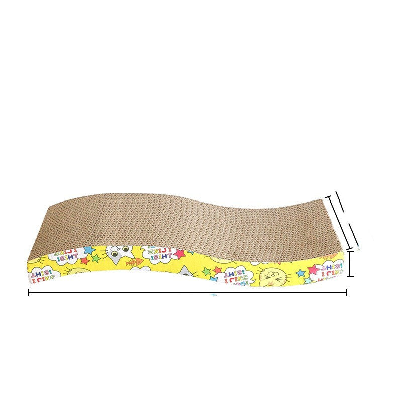JMT-960586 Corrugated Paper Cat Scratch Pad with Catnip - Durable Vertical Scratching Board