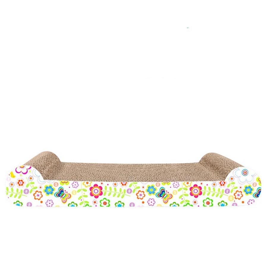 JMT-960586 Corrugated Paper Cat Scratch Pad with Catnip - Durable Vertical Scratching Board