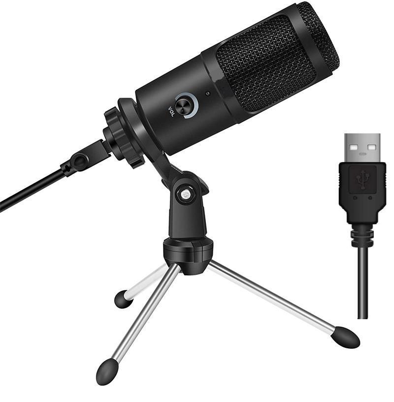 JMT-960906 Apple-Compatible Live Recording Microphone with Desktop Tripod Stand