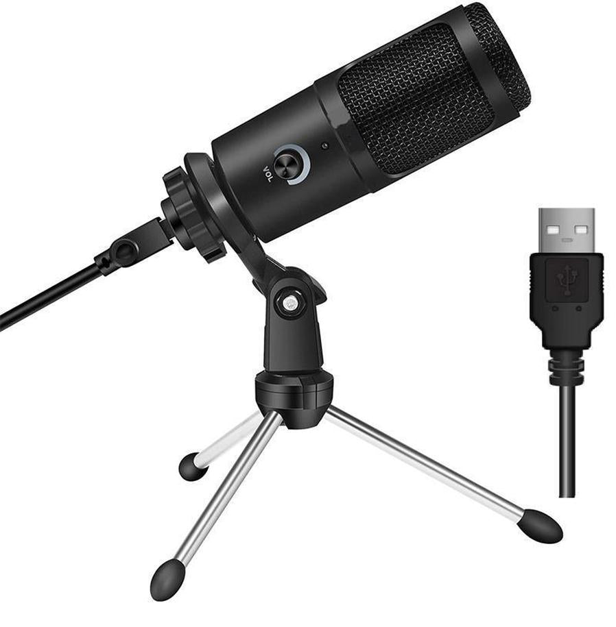 JMT-960906 Apple-Compatible Live Recording Microphone with Desktop Tripod Stand