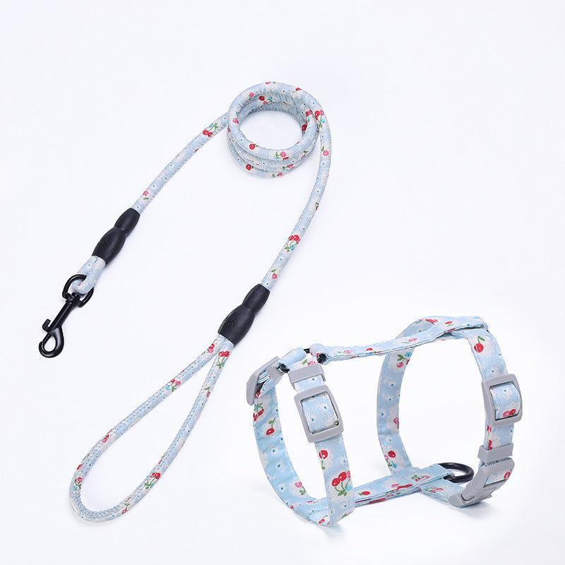 JMT-960906 I-shaped Cat Traction Harness with Adjustable Leash in Multiple Colors