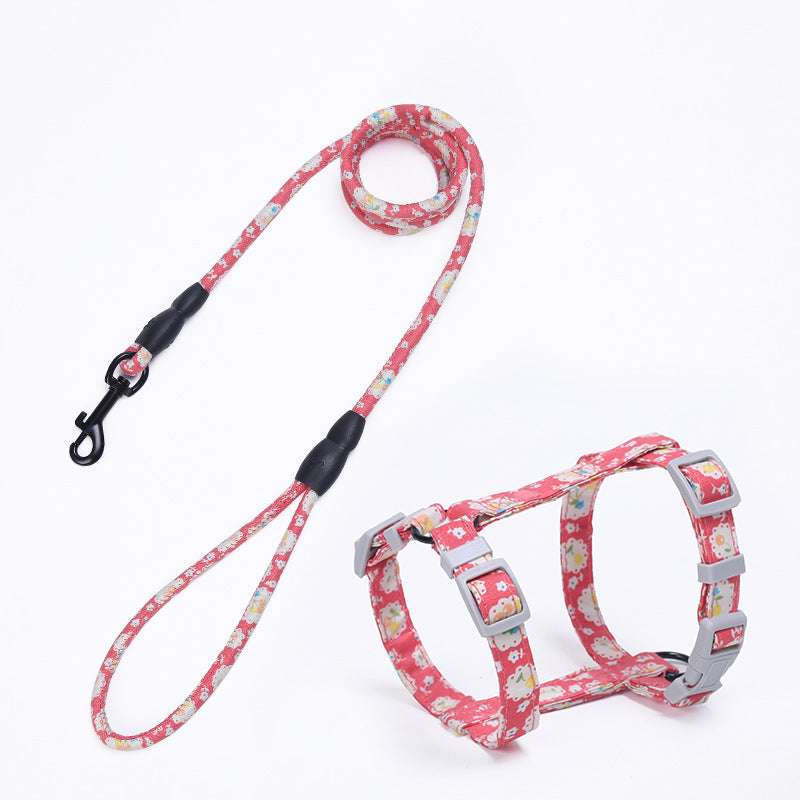 JMT-960906 I-shaped Cat Traction Harness with Adjustable Leash in Multiple Colors
