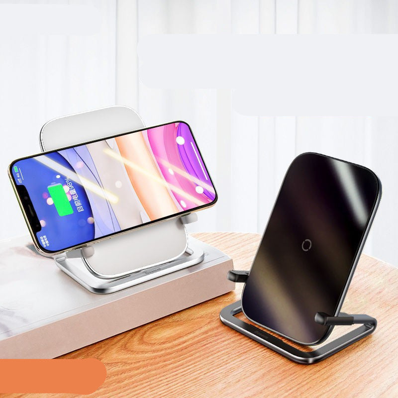 JMT-960906 Wireless Charging Stand for Vertical and Horizontal Use - Universal Qi-Compatible, PC + Silicone + Aluminum Alloy Construction, Black or White