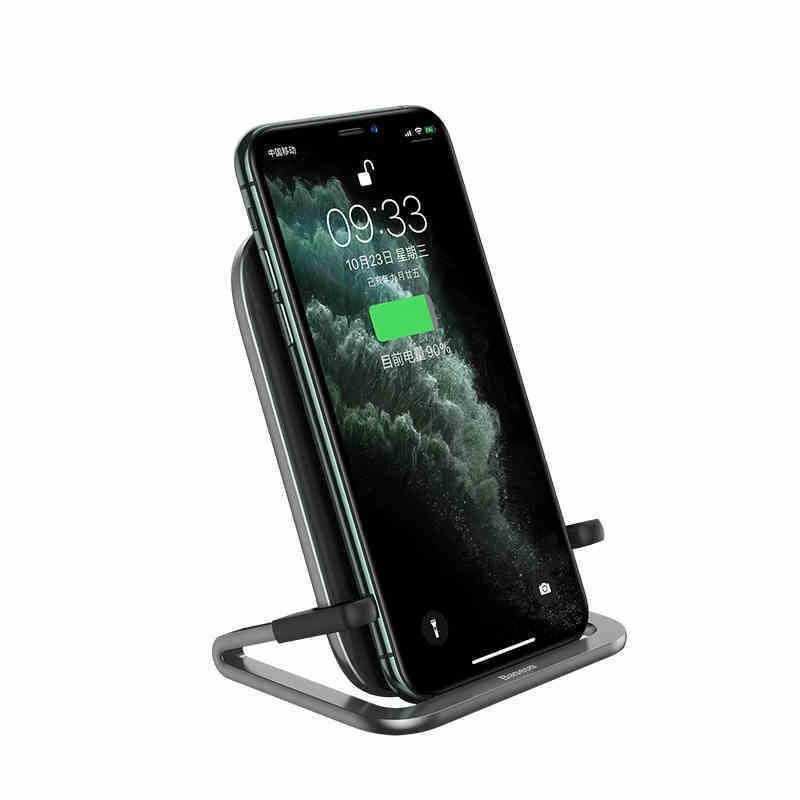 JMT-960906 Wireless Charging Stand for Vertical and Horizontal Use - Universal Qi-Compatible, PC + Silicone + Aluminum Alloy Construction, Black or White