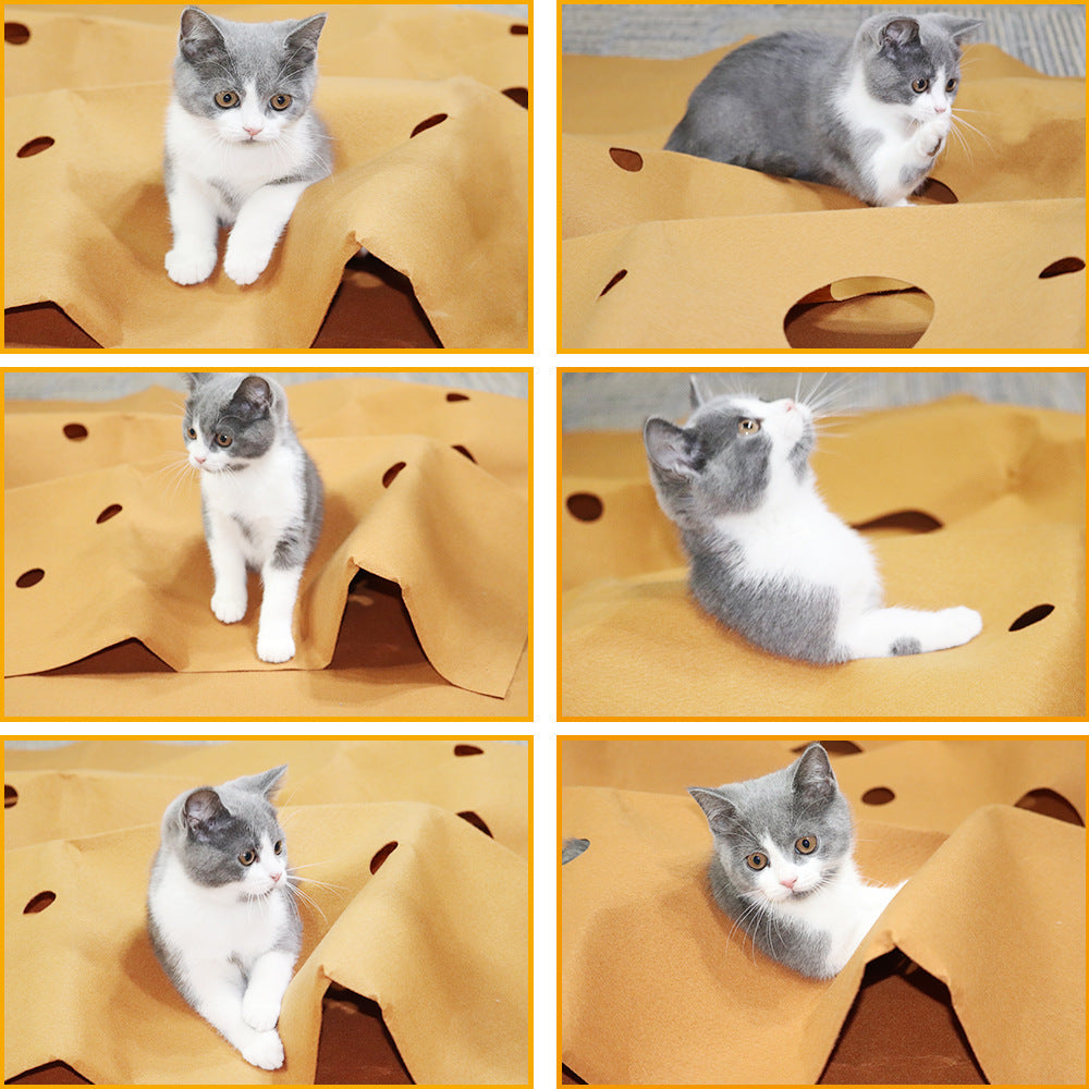 JMT-961034 Felt Cat Litter Pad Toy for Playtime and Comfort, Brown, 120cm x 90cm x 3cm