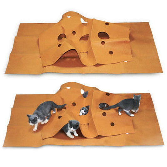 JMT-961034 Felt Cat Litter Pad Toy for Playtime and Comfort, Brown, 120cm x 90cm x 3cm