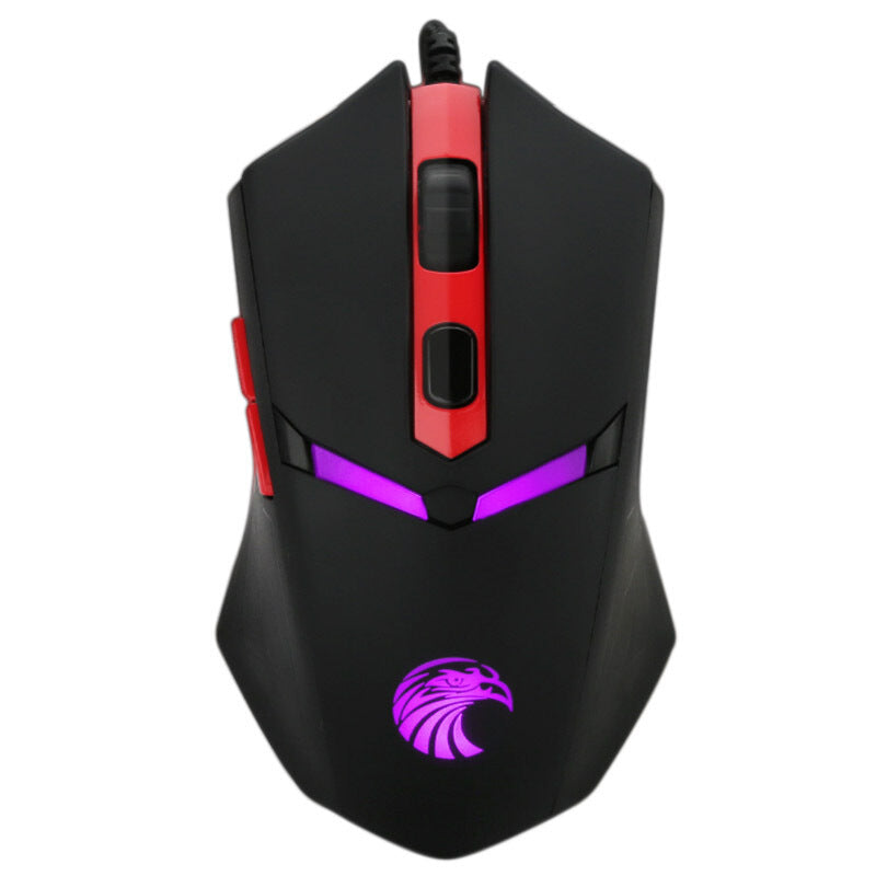 JMT-961354 2000 DPI Ergonomic Wired Gaming Mouse with 5 Buttons and 4-Way Wheel, USB Connection for Desktop Use