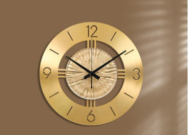 JMT-961546 Elegant Metal Wall Clock with Pendulum - Pure Copper Finish, 30CM Round and 30CM Swing Style