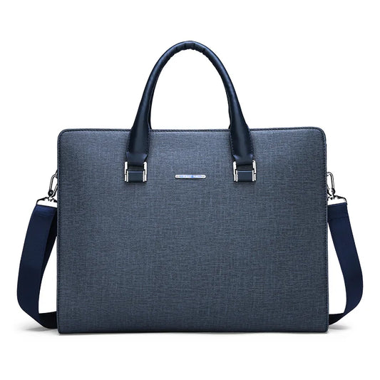 JMT-961546 Large Capacity Leather Computer Bag for Business with Shoulder and Diagonal Strap