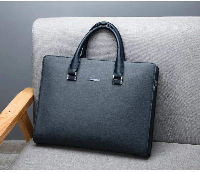 JMT-961546 Large Capacity Leather Computer Bag for Business with Shoulder and Diagonal Strap