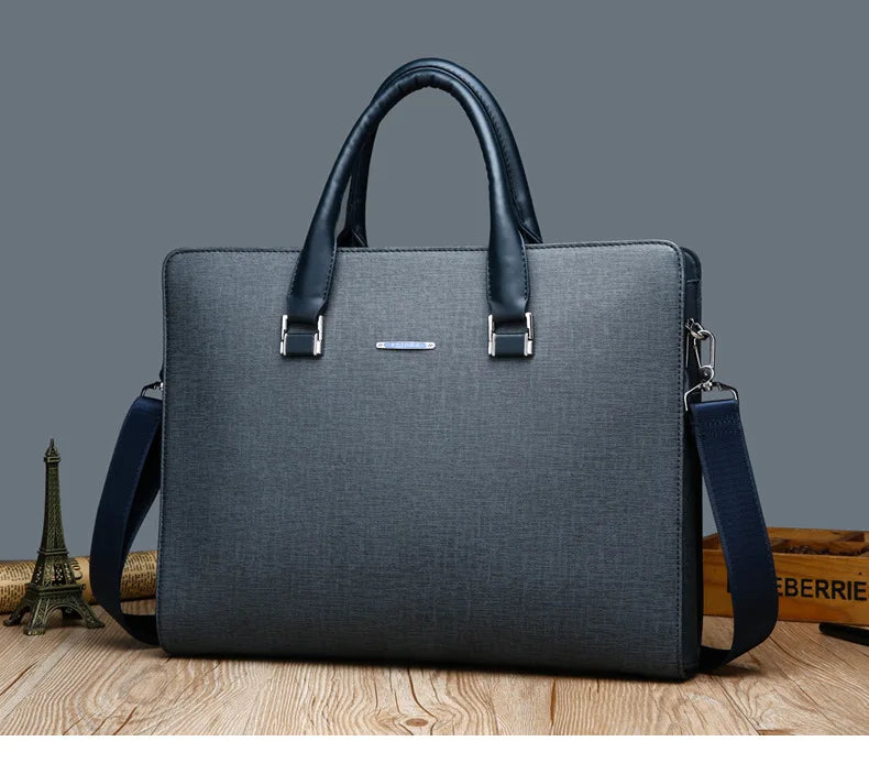 JMT-961546 Large Capacity Leather Computer Bag for Business with Shoulder and Diagonal Strap