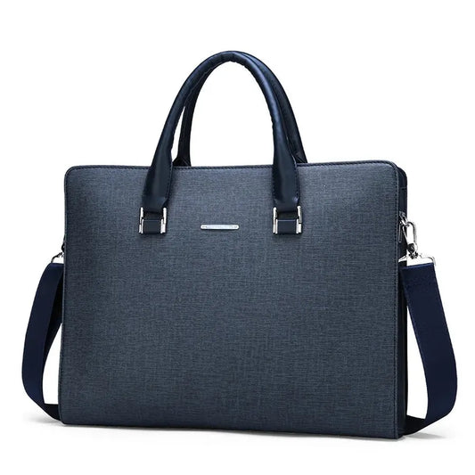 JMT-961546 Large Capacity Leather Computer Bag for Business with Shoulder and Diagonal Strap
