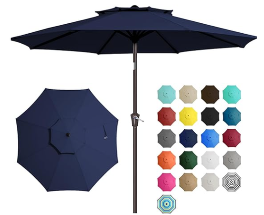 JMT-961610 Nix Double-Layer Mid-Column Umbrella in Navy Blue, Model 9-8-38