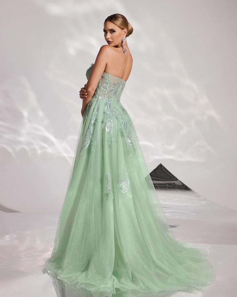 JMT-961802 Elegant Green Evening Dress for Women - Model SH0170