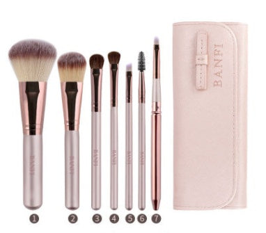 JMT-961994 7-Piece Makeup Brush Set with Soft Animal Hair for Eye Shadow Application