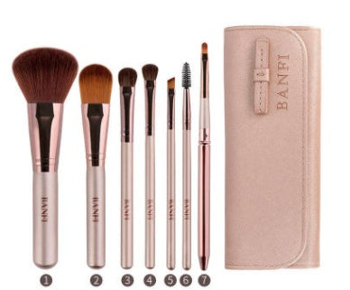 JMT-961994 7-Piece Makeup Brush Set with Soft Animal Hair for Eye Shadow Application