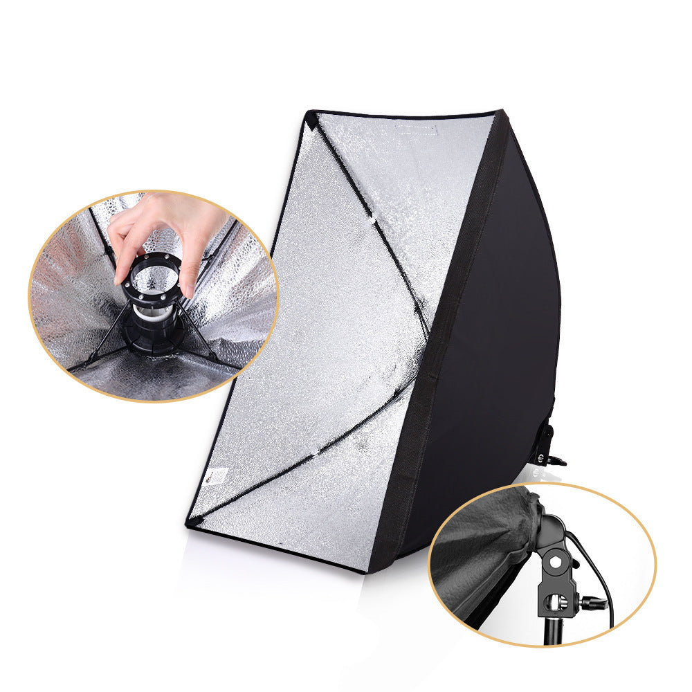 JMT-962250 Studio Light and Tripod Set for Portrait and Costume Photography with Soft Light Cloth and High-Reflective Fabric, 50x70cm